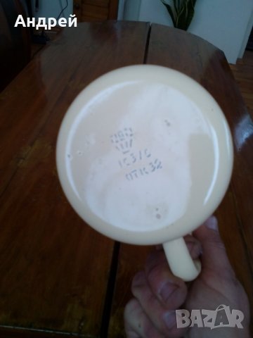 Старо емайлирано канче,чаша #4, снимка 6 - Антикварни и старинни предмети - 27488175