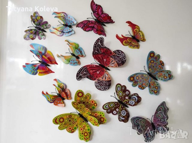 3Д пеперуди, стикери за декорация, снимка 12 - Декорация за дома - 33509617