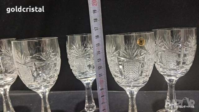 кристални чаши за вино , снимка 3 - Антикварни и старинни предмети - 52862031