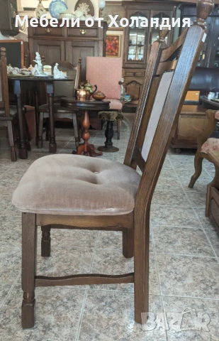 4 дъбови стола с дамаска, снимка 5 - Столове - 50999504