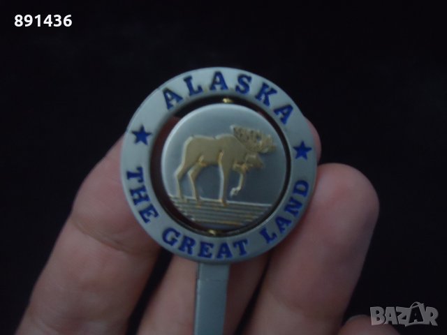 Колекционерска сувенир лъжичка Аляска оригинал, снимка 5 - Колекции - 27328388
