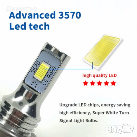 LED крушки за автомобилни фарове  H11, снимка 5 - Друга електроника - 32951560