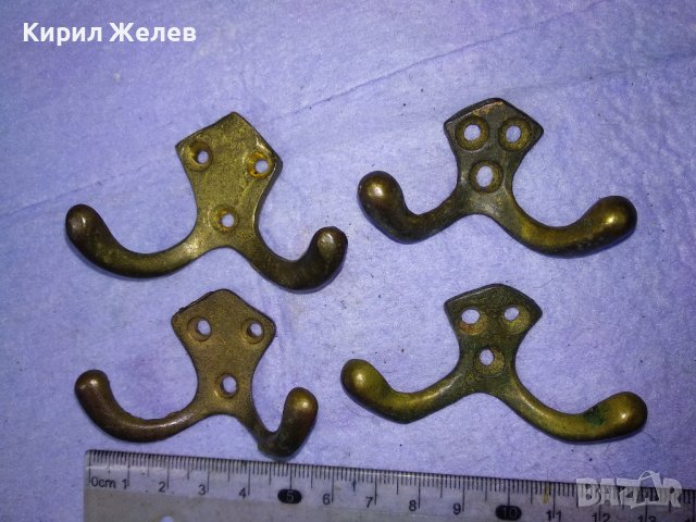 4 СТАРИ РЕТРО БРОНЗОВИ ЗАКАЧАЛКИ 2 По-ГОЛЕМИ и 2 По-МАЛКИ За СТЕНА КУХНЯ ДЕКОРАЦИЯ 41313
