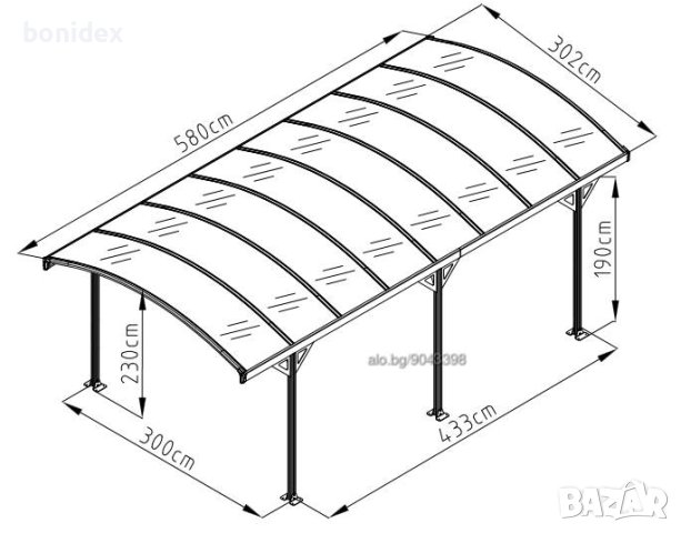 Навес за кола, беседка за градина , снимка 3 - Части - 43238767