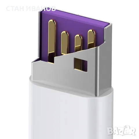 Кабел Lightning 1TECH JYS-003L, 5A, 1 метър, Бял, снимка 4 - USB кабели - 47704125