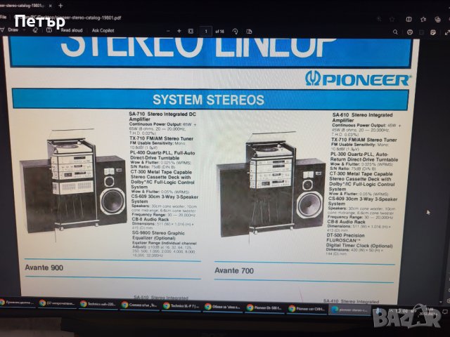 Pioneer система SA-610,CA-300,TX710L,PL-300,CS-E420 сет СИНЯ СЕРИЯ, снимка 15 - Аудиосистеми - 43484726