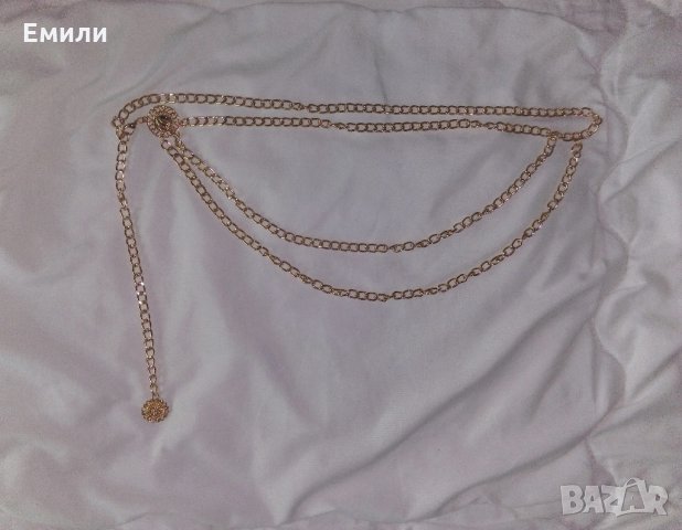 Колан тип верижка с кръгли елементи в златист цвят, снимка 3 - Колани - 34744715