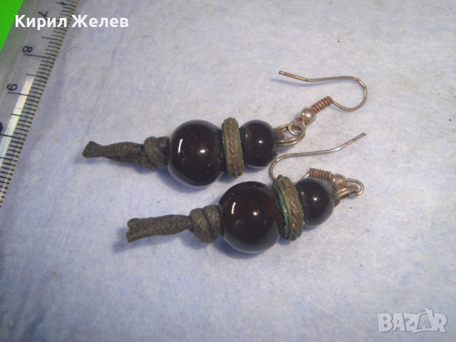 ВИНТИДЖ ОБЕЦИ АРТ КЕРАМИКА РЪЧНА ФЕШЪН МОДЕЛ ИЗРАБОТКА 22942, снимка 4 - Обеци - 36501569