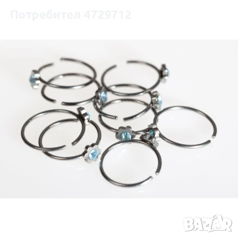 Обици за поставяне на носа с цирконий, снимка 4 - Обеци - 53498277