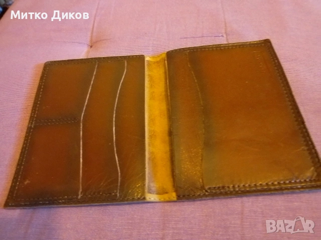 Портфейл от соца нов от соца СССР естествена кожа 140х 110мм, снимка 4 - Портфейли, портмонета - 53565015