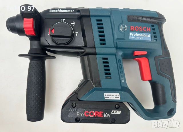 BOSCH GBH 18V-21 - Акумулаторен безчетков перфоратор като нов!, снимка 2 - Перфоратори - 51501643