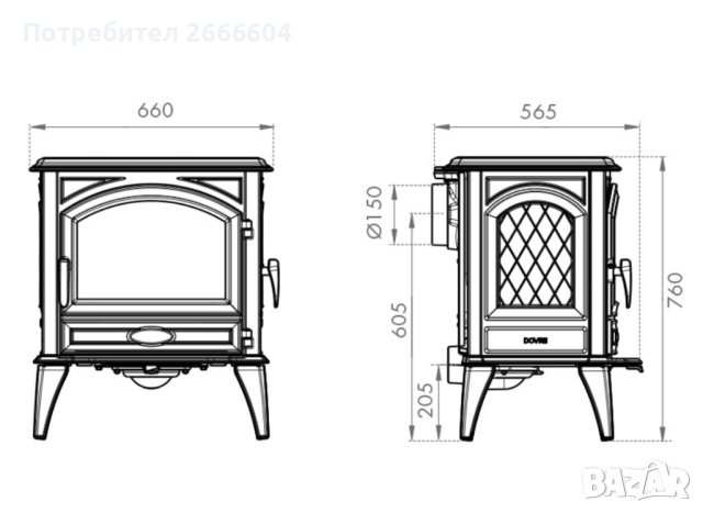 Норвежка чугунена камина печка на дърва, снимка 6 - Други стоки за дома - 40414832