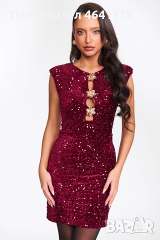 Дамска рокля с пайети, снимка 3 - Рокли - 52976833