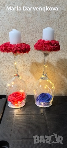 Свещник от вечни рози