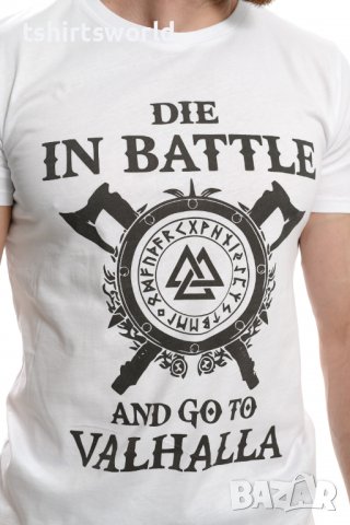 Нова мъжка тениска с дигитален печат на Сериала Викинги, VALHALLA, снимка 2 - Тениски - 37664278