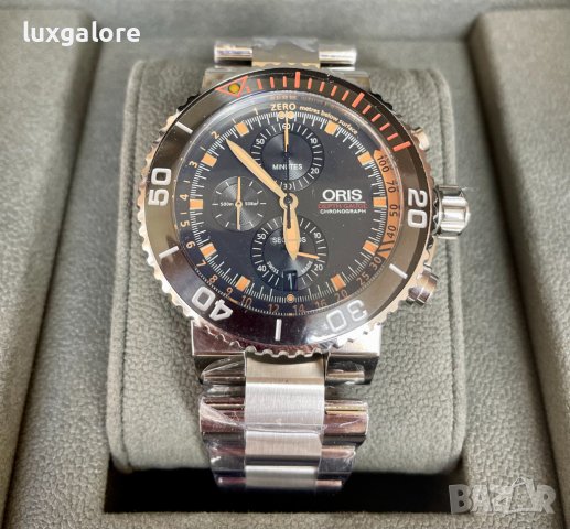 Мъжки часовник ORIS Diving Aquis Depth Gauge Orange с кварцов механизъм