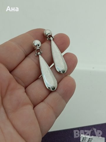 Красиви сребърни обеци маркирани Буква ЕЕ, снимка 3 - Обеци - 43923747