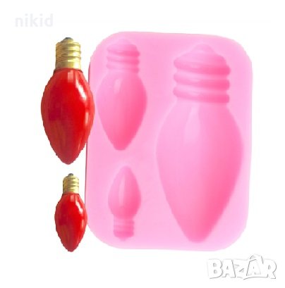 3 лампички крушки лампа крушка силиконов молд форма декорация торта фондан шоколад и др.