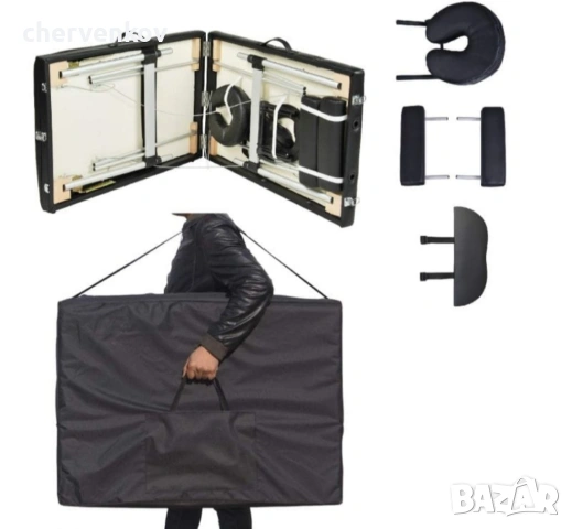 Двусекторна дървена козметична масажна кушетка - черен бял цвят, снимка 14 - Кушетки - 53166159