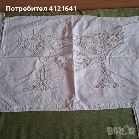 НОВИ. Бели калъфки за възглавници с рязана бродерия, снимка 4 - Възглавници - 53497542