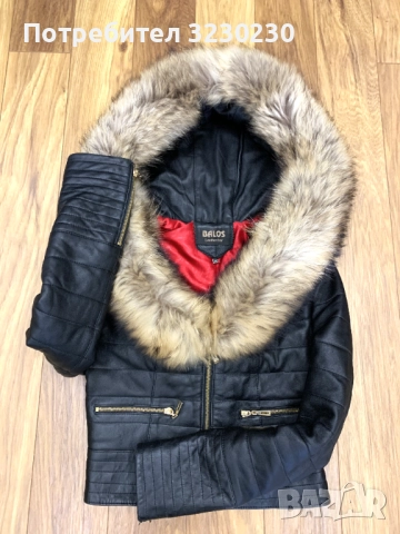 Дамско кожено яке с качулка с косъм от лисица, снимка 9 - Якета - 52413349