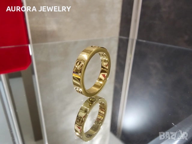 CARTIER Gold Love Band Унисекс (Мъжки / Дамски) Пръстен, снимка 2 - Пръстени - 52916831