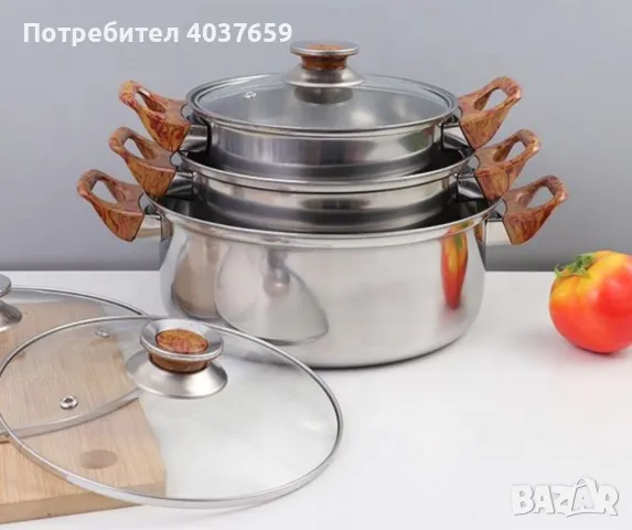 Кухненски комплект за готвене с охлаждащи дръжки, 12 части. ✨, снимка 2 - Съдове за готвене - 47889192