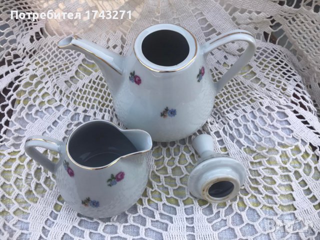 Порцеланов чайник и латиера, снимка 4 - Сервизи - 37008452