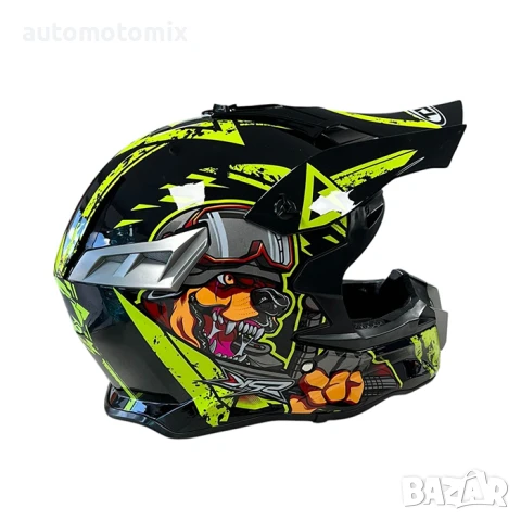 Каска за мотокрос черно-жълта, снимка 3 - Аксесоари и консумативи - 50817797