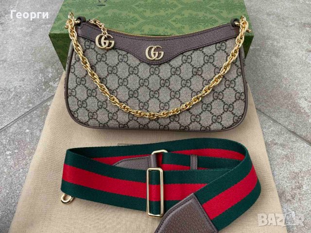 Оригинална Чанта за Рамо Ophidia Гучи Чантичка Кожа Синджир Gucci, снимка 3 - Чанти - 43675993