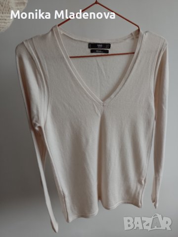 Светъл пуловер, Mango, Wool blend, M, снимка 1 - Блузи с дълъг ръкав и пуловери - 43105796