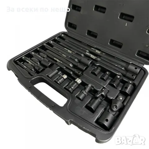 Комплект ударни преходници ( адаптери ) и удължения 1/4", 3/8" и 1/2" 18 части KraftWelle, снимка 2 - Други инструменти - 50366298