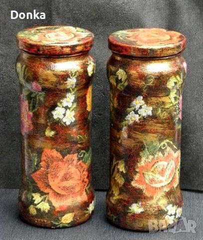 Рисувани шишета-вази, затваряеми бутилки, уникатни чаши, чинии, фруктиери, кашпи, снимка 9 - Обзавеждане за заведение - 36921424