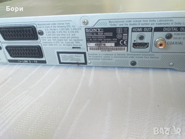 SONY DVD RECORDER HDD 160GB SONY RDR-HX650, снимка 9 - Плейъри, домашно кино, прожектори - 33673305