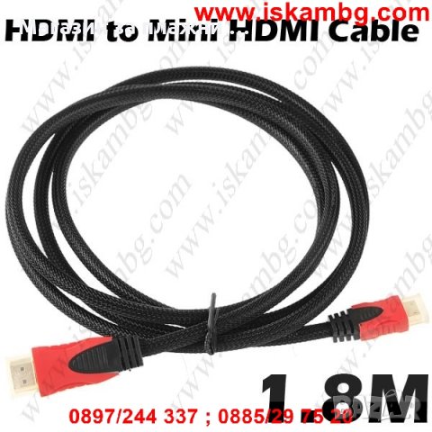 Кабел HDMI - HDMI mini - 1.5m - Черен, снимка 6 - Кабели и адаптери - 28516721