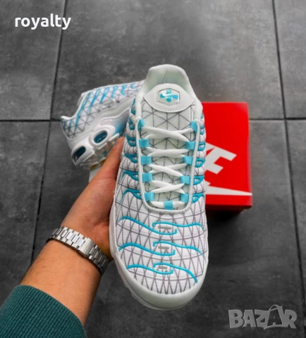 Nike Air Max TN Цвят Бяло и Тюркоаз мъжки маратонки , снимка 4 - Маратонки - 51626333