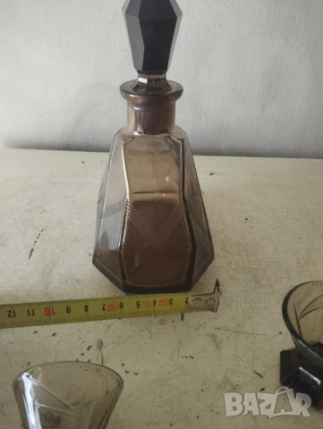 стар кристален сервиз за ликьор арт деко, снимка 5 - Други ценни предмети - 44857818