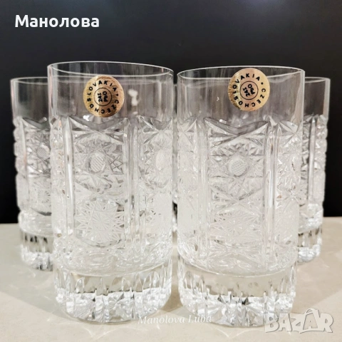 Шест чаши Bohemia Crystal.