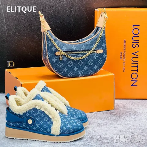 Дамски комплект Обувки и чанта Louis Vuitton Код D1563, снимка 6 - Дамски боти - 48386511