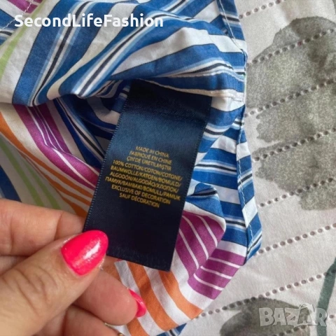 Ralph Lauren детска риза с копчета за момче многоцветна 7 години с къс ръкав памук, снимка 5 - Детски ризи - 53160451