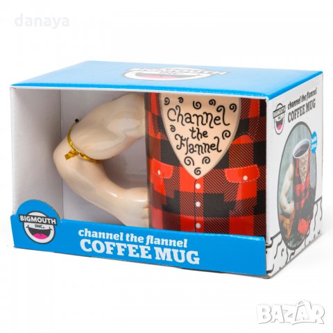 1319 Голяма керамична чаша Channel the Flannel подарък за фитнес фен 700ml, снимка 4 - Чаши - 27728642