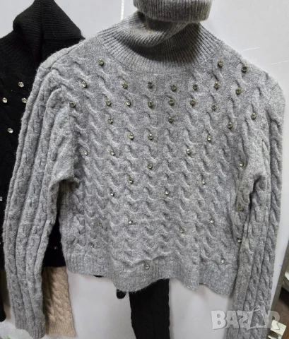 пуловери с камъни от фино плетиво , снимка 2 - Блузи с дълъг ръкав и пуловери - 51066240