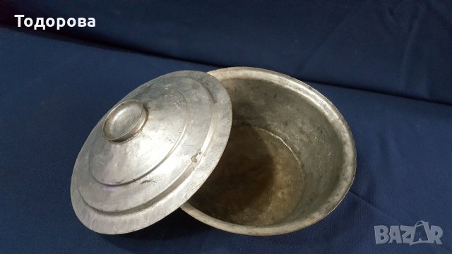 Стар бакърен калайдисан съд ., снимка 3 - Антикварни и старинни предмети - 27670294