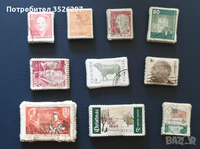 Лот от 500 пощенски марки за 10лв и лот от 1000 марки за 18 лв.