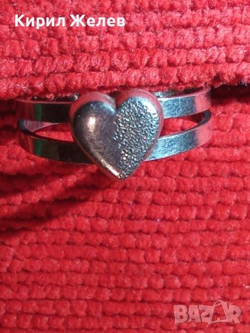 ИЗЯЩЕН СЪРЦЕВИДЕН РОМАНТИЧЕН МАЙСТОРСКИ СРЕБЪРЕН ПРЪСТЕН ВИСОКА ПРОБА СРЕБРО с БЯЛА ПОЗЛАТА 40095, снимка 15 - Пръстени - 42761234