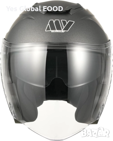 MY-835 джет каска с визьор, ECE 22.06, мат титан, S/XS N6, снимка 2 - Аксесоари и консумативи - 51910858