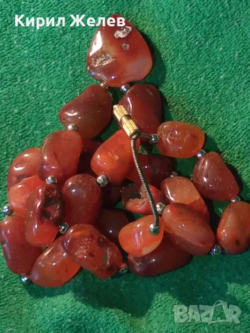 ВЕЛИКОЛЕПНА ВИНТИДЖ АРТ ОГЪРЛИЦА от НАТУРАЛЕН ЧЕРВЕН ЯСПИС Ръчна МАЙСТОРСКА ИЗРАБОТКА 47319, снимка 13 - Колиета, медальони, синджири - 47217817