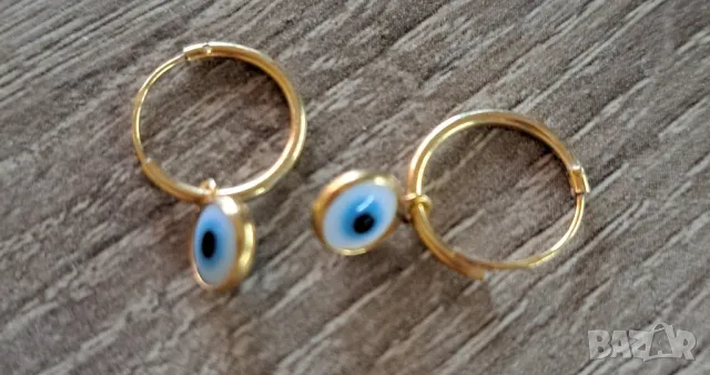 Халки, сребро 925, златно покритие, снимка 2 - Обеци - 49179895