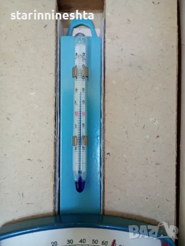 Стар метален уред - термометър и хигрометър - WSZ KRAKOW - Made in 