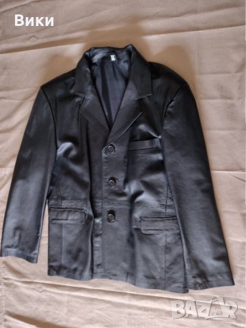 Мъжко елегантно 100 % кожено сако , снимка 6 - Якета - 34871049